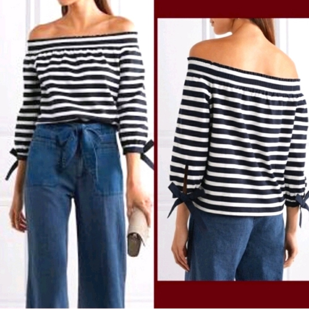 Off shoulder striped top xs
